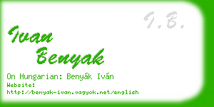 ivan benyak business card