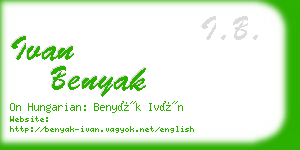 ivan benyak business card